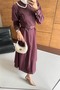 Collared Denim Dress Fuchsia - 4