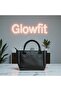 Women's Black Lock Detailed Mini Shoulder & Hand Bag Zippered Single Compartment Long Strap 20X15X10 cm - 4