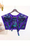 Bohemian Style Ethnic Patterned Women's Shoulder Shawl |   Turquoise Majesty Handmade Luxury Satin Scarf Collar