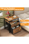 Nightstand with 2 Fabric Drawers, Premium Waterproof MDF & Sturdy Metal Frame - 5