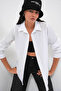 Oversized Basic White Women's Shirt 20349