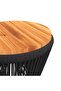 Coffee Table with Wire Base Black Ø 45x44 cm Solid Wood Acacia - 8