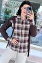 Knitwear Paneled Plaid Shirt 6K349 - 4