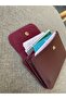 Claret Red Unisex Faux Leather Multi-Compartment Women's Card Holder Wallet - Functional Accordion Model Stylish Card Holder - 6