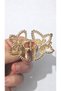 Stone butterfly design gold color metal hair clip 4 cm - 5