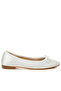 Women Satin Bow Embellished Ballerinas in White - 2