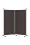 2-Panel Room Divider Brown 175x180 cm Fabric - 2
