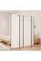 4-Panel Room Divider White 200x200 cm Fabric