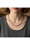 Steel Prismatic Cut Model Women Men Chain Necklace - 2