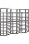 6-Panel Room Divider/Trellis Solid Fir Wood Grey 242.5x180 cm