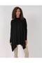 15783 Slit Poncho Sweater - Black - 3