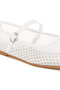 Women Mesh Mary Jane Flats in White - 4