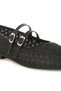 Women Pin Buckle Strapped Ballerinas in Black - 4