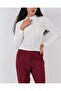 Women's Textured Stretch Knit Blouse 975 - White - 4