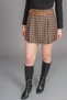 Women's Winter Plaid Checkered Icon Mini Skirt High Waist Belt Detailed Stylish Daily Casual Plaid 6839 - 3