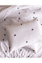Adile Double 100% Cotton Embroidered Bed Sheet Piece Duvet Cover Set - White - 6