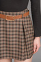 Women's Winter Plaid Checkered Icon Mini Skirt High Waist Belt Detailed Stylish Daily Casual Plaid 6839 - 2