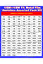 2600Pcs 130Values 1/6W＝1/8W 0.125W 1% Metal Film Resistors Assorted Pack Kit Set Lot Resistors As... - 3