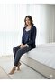 Women's Velvet Triple Robe Striped Pajama Set - 2