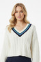 Women's V-Neck Hair Knit Crop Sweater 2-Piece Advantage Pack - 4