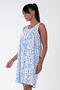 Women's Blue Zero Sleeve 100% Cotton Nightgown C5T9N3161 - 3