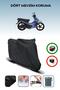 Black Rear Bag Compatible with King Motor Kr-50 Capella Compatible Motorcycle Tarpaulin Motor Cover