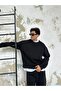 Siyah Oversize Basic Sweatshirt - 2