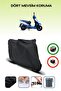Black Rear Bag Compatible Apachi Alfa 50 Compatible Motorcycle Tarpaulin Motor Cover