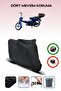 Black Rear Bag Compatible with Kanuni Power Gxl Compatible Motorcycle Tarpaulin Motor Cover