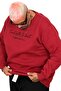 Fashion XL Plus Size Men's Crew Neck Sweatshirt Touch with Intent U25804 Burgundy - 2