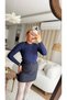 Women's Zippered Shorts Skirt with Thin Belt Detail Navy Blue - 6