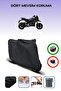 Black Rear Bag Compatible Yuki Hammer 50 Compatible Motorcycle Tarpaulin Motor Cover