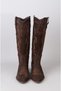 Seç 1711 Genuine Leather Western Women's Boots (Heel Height: 5.5 cm) Brown Suede - 3