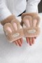 Women's Plush Rabbit Ear Fingerless Gloves – Winter Warm Soft Fleece Gloves