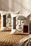 Women's Face Brown Punch Throw Pillow 45X45 2 Pieces - 2