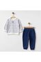 Striped Organic Baby Set – Navy Blue