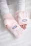 Women's Plush Rabbit Ear Fingerless Gloves – Winter Warm Soft Fleece Gloves - 2