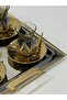Luxury Gold Tray Tea Set - Modern Tea Set - Tray and 6 Cups - Saucer - Spoon - 165ml - 2