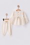 0-24 Months Bow Detail Baby Girl Top and Bottom Set Gold 2002 - 2