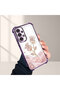 Samsung Galaxy A33 5g Compatible Romantic Pink Rose Transparent Silicone Protective Case - 4