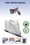 Gray Rear Bag and Lock Compatible Kuba Cg 100 Compatible Motorcycle Tarpaulin