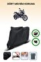 Black Rear Bag and Lock Compatible Bajaj Pulsar Ns 200 Compatible Motorcycle Tarpaulin