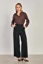 Women's Double Palazzo Pants - Black - 4