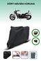 Black Rear Bag and Lock Compatible Asian Ghost 350 Compatible Motorcycle Tarpaulin