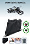 Black Rear Bag and Lock Compatible Rks Rz 125 Compatible Motorcycle Tarpaulin