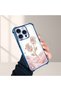 iPhone 16 Pro Compatible Romantic Pink Rose Transparent Silicone Protective Case - 4