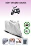 Gray Rear Bag and Lock Compatible Piaggio Et4 150 Compatible Motor Tarpaulin