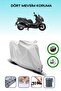 Gray Rear Bag and Lock Compatible Kymco Downtown 350I Abs Compatible Motorcycle Tarpaulin