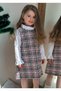 Girl's Vintage Chanel Fabric Checkered Gilet Dress - 2