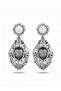 Smoked Stone, Pearl Evening Dress Earrings - 2